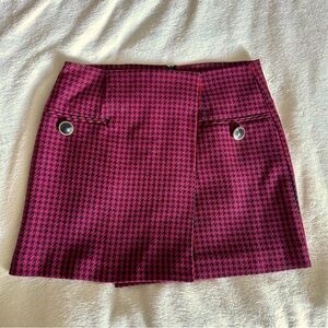 Stylish Pink Houndstooth Women's Skirt